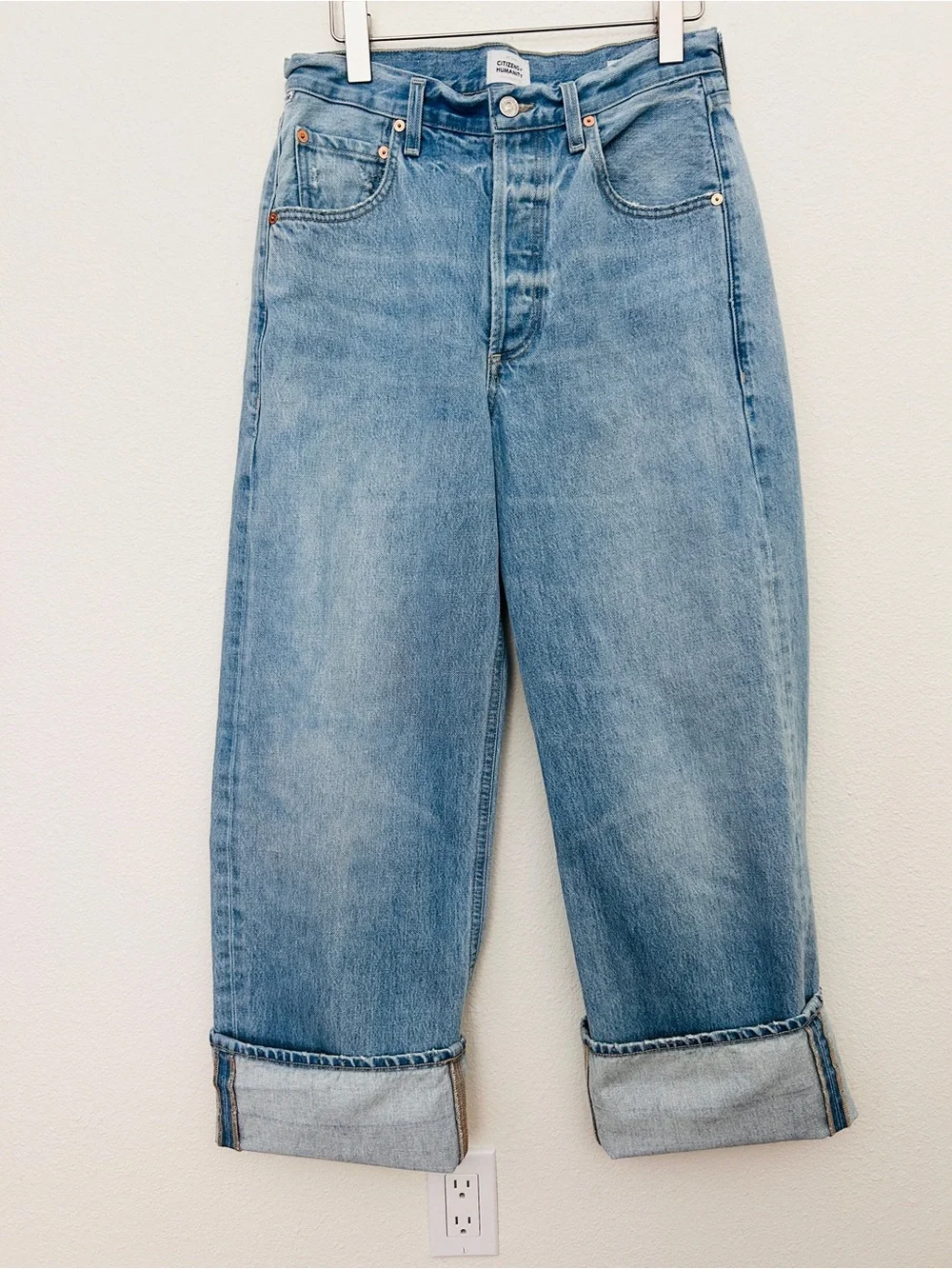Citizens Of Humanity Ayla Baggy Cuffed Crop Jeans Blue Denim Women's Size 26 - Picture 2 of 16